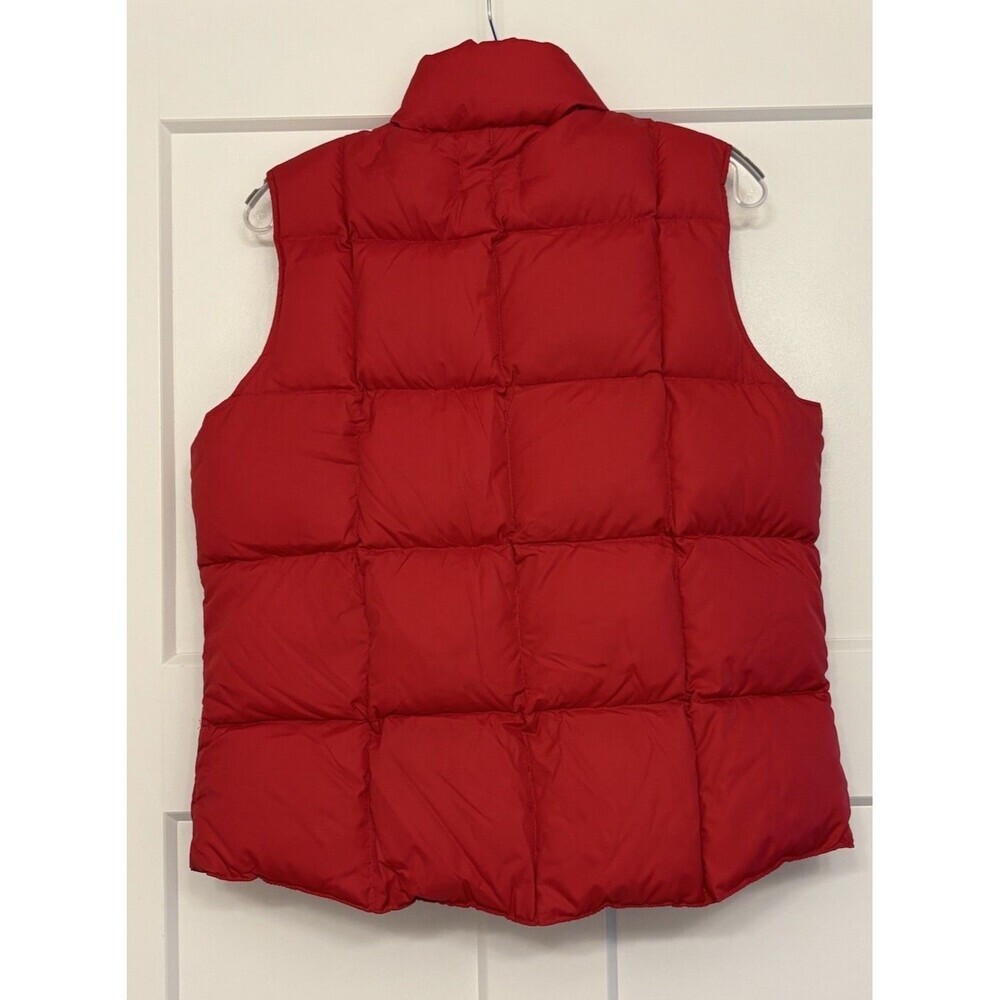 Lands’ End Goose Down Puffer Vest Snap Front Quilted Feathers Women’s Red Sz Med - Picture 2 of 8